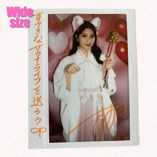 Suzu Honjo Wide Cheki Instax Polaroid Photo Autographed Signed Authentic Japan