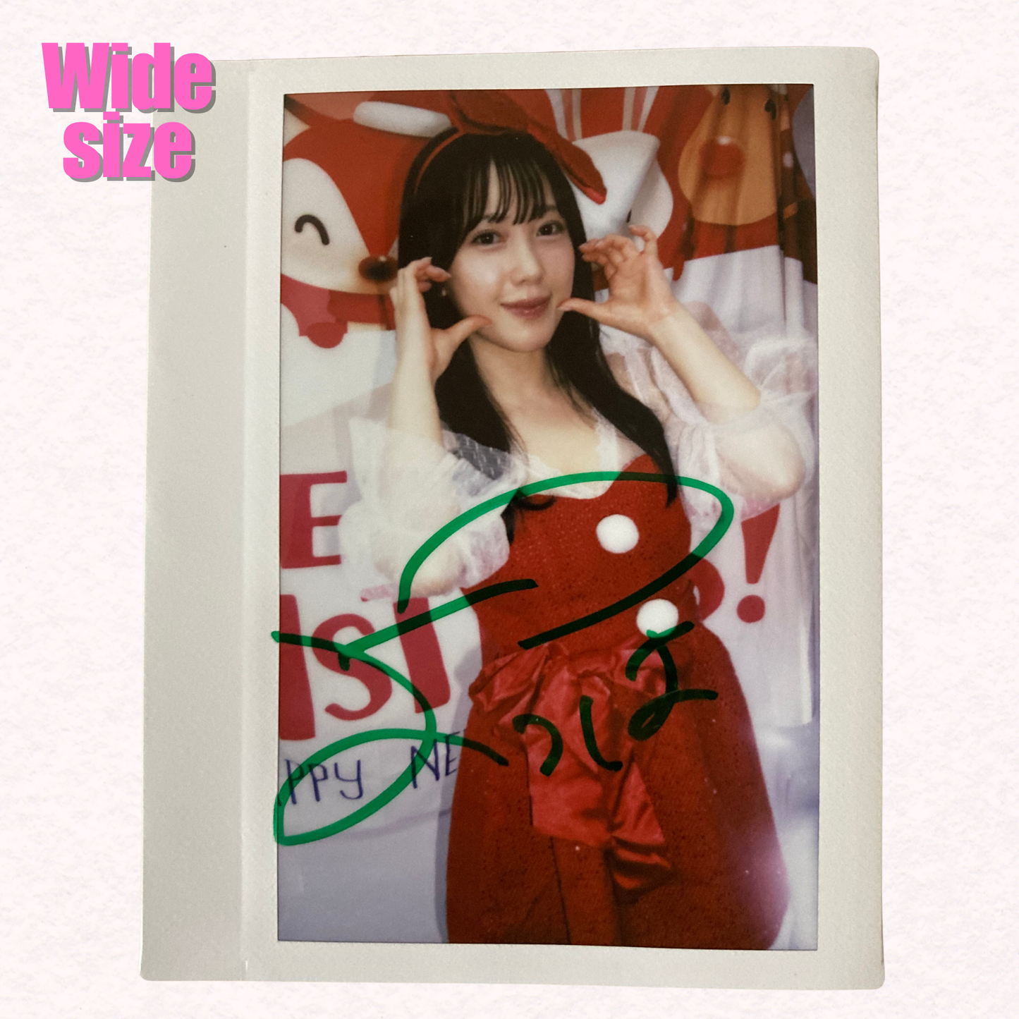 Yotsuha Kominato Wide Cheki Instax Polaroid Photo Autographed Signed Authentic Japan