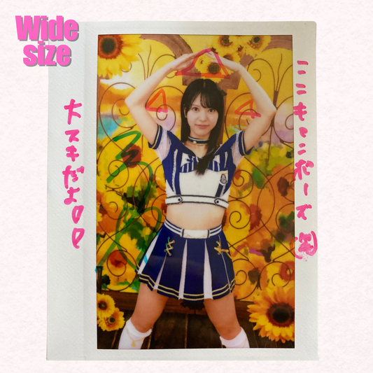 Kokoro Asano Wide Cheki Instax Polaroid Photo Autographed Signed Authentic Japan