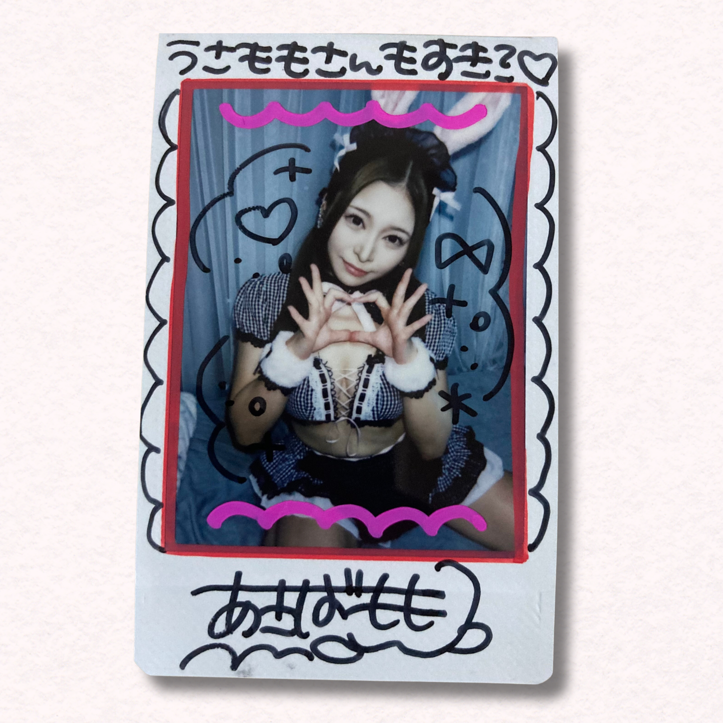 Momo Akiba Cheki Instax Polaroid Photo Autographed Signed Authentic Japan