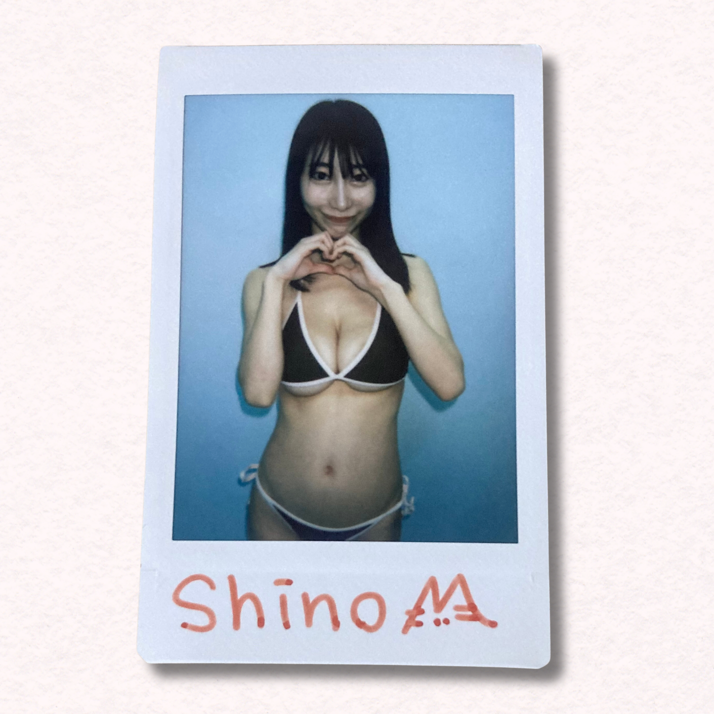 Mayu Shino Cheki Instax Polaroid Photo Autographed Signed Authentic Japan