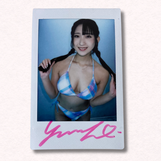 Marina Yakuno Cheki Instax Polaroid Photo Autographed Signed Authentic Japan