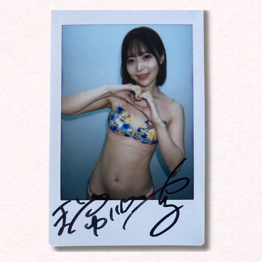 Yui Tenma Cheki Instax Polaroid Photo Autographed Signed Authentic Japan