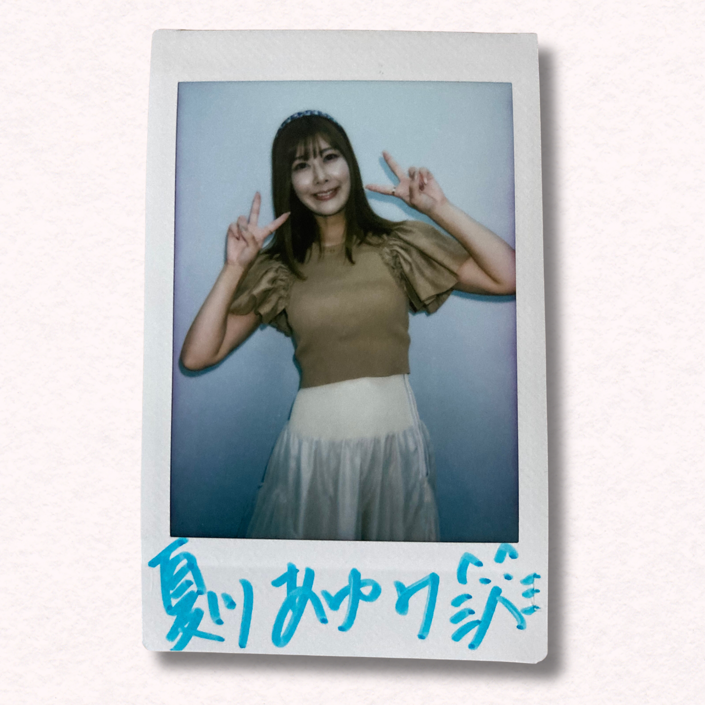 Ayumi Natsukawa Cheki Instax Polaroid Photo Autographed Signed Authentic Japan
