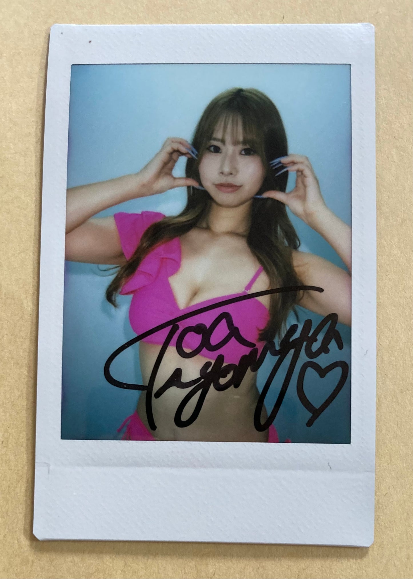 Toa Kiyomiya Cheki Instax Polaroid Photo Autographed Signed Authentic Japan