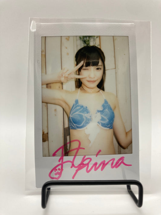 Arina Arata Cheki Instax Polaroid Photo Autographed Signed Authentic Japan