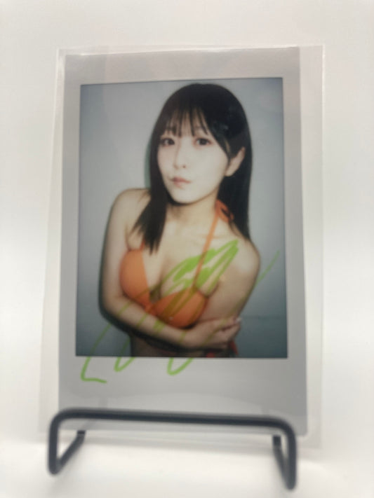 Hikari Aozora Cheki Instax Polaroid Photo Autographed Signed Authentic Japan