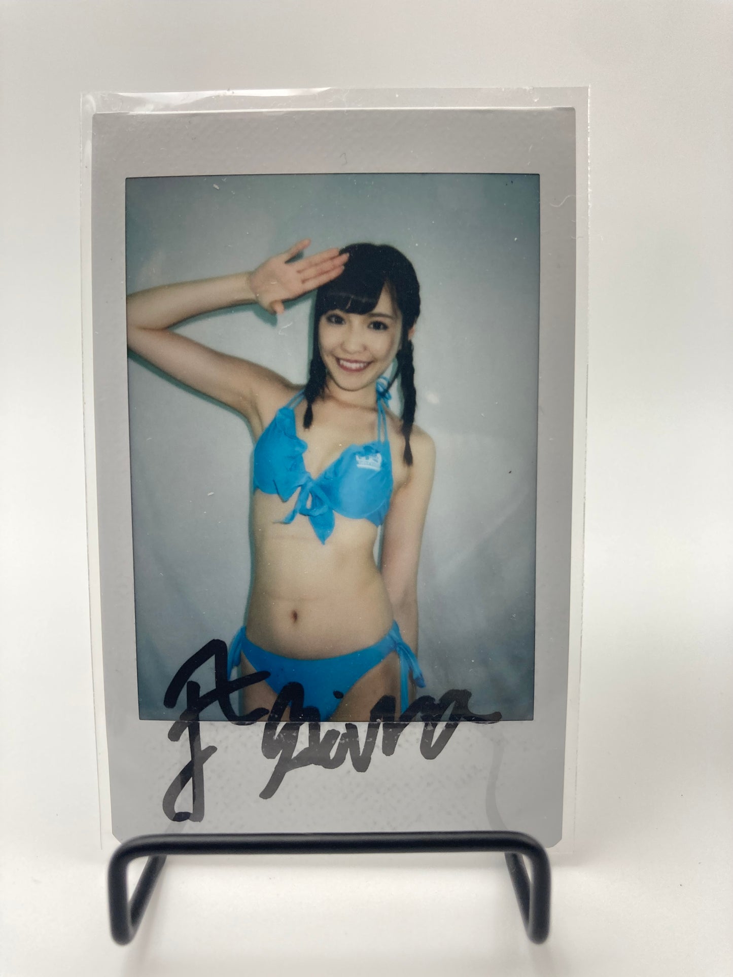 Arina Arata Cheki Instax Polaroid Photo Autographed Signed Authentic Japan