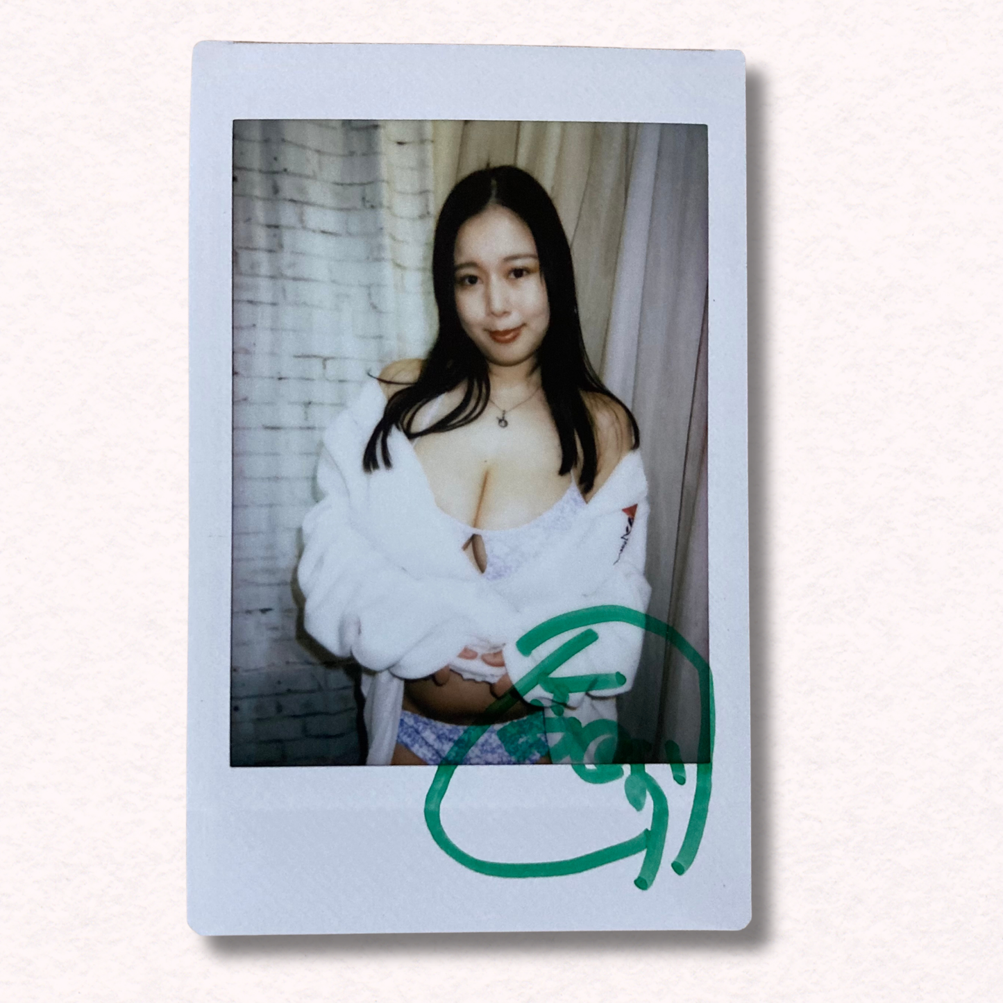 Shiori Tsukada Cheki Instax Polaroid Photo Autographed Signed Authentic Japan