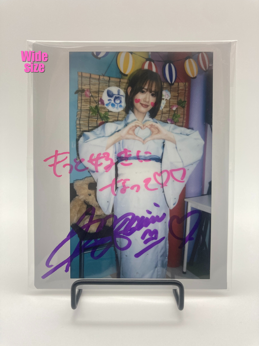 Airi Kijima Wide Cheki Instax Polaroid Photo Autographed Signed Authentic Japan