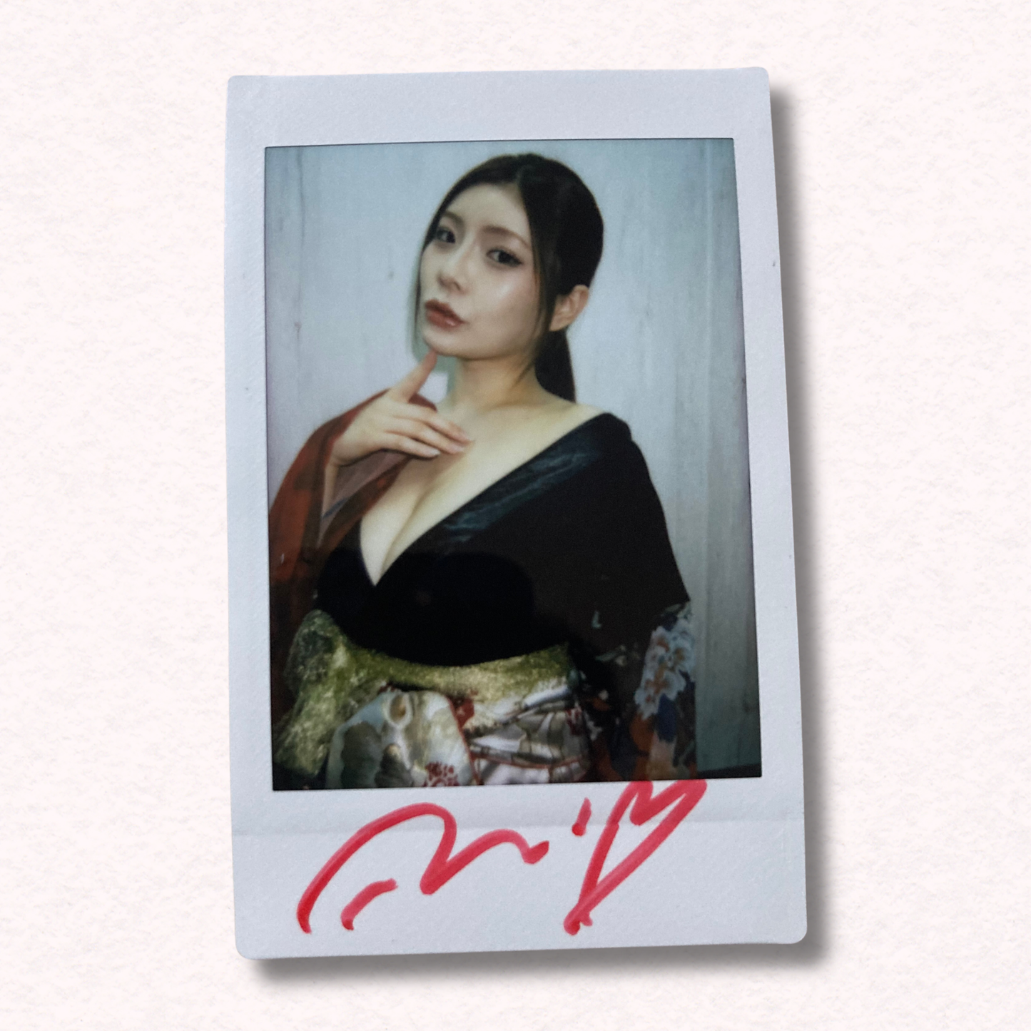 Rei Kamiki Cheki Instax Polaroid Photo Autographed Signed Authentic Japan